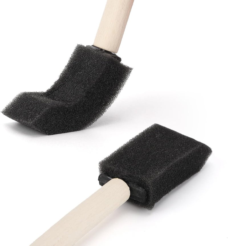 acDesign 80Pcs Foam Paint Brushes 1in Sponge Paint Brush Wood Handle Foam Brushes for Clean，Staining，Varnishes, Crafts - Image 3